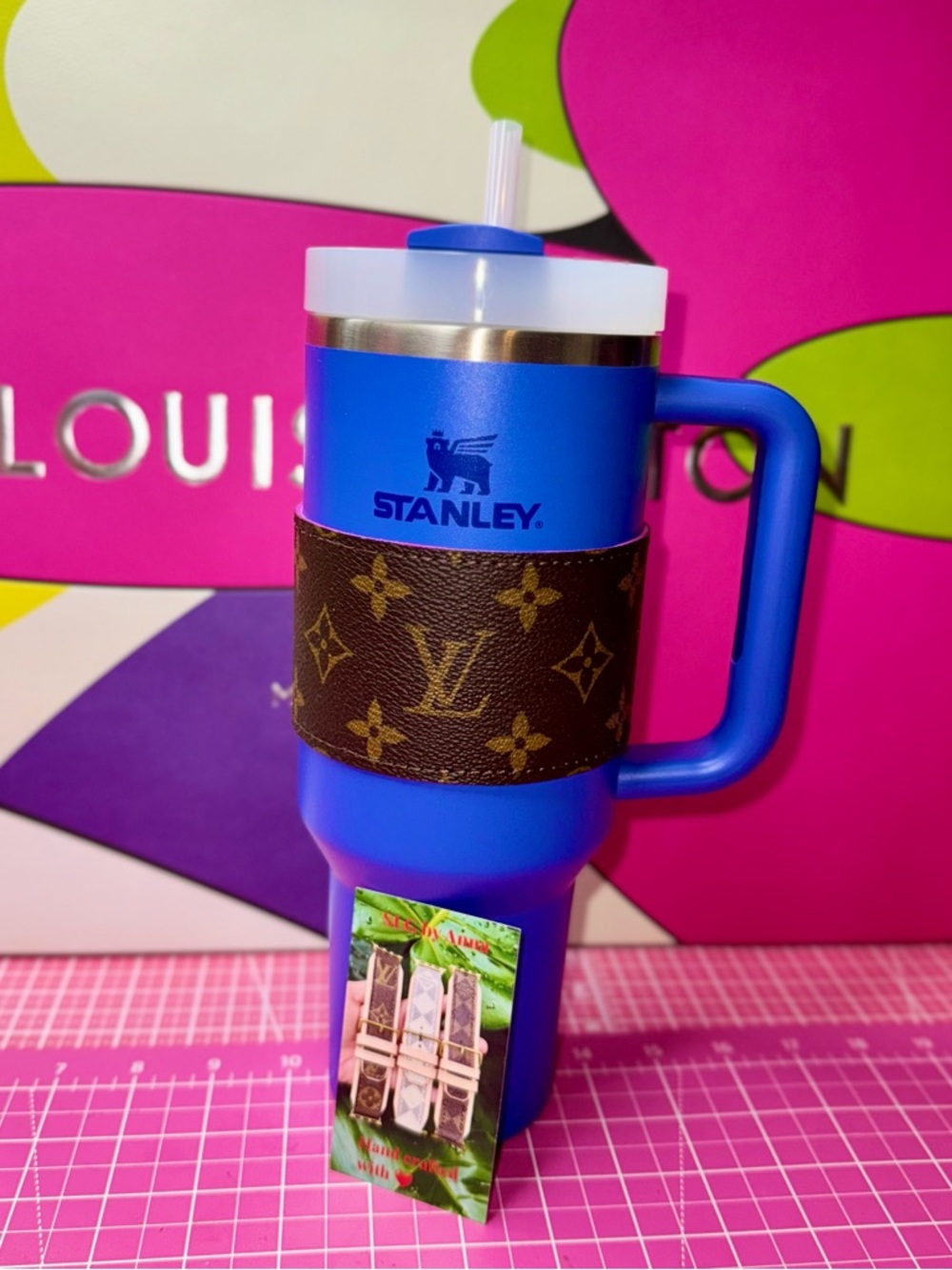 🩷💙 Monogram Yeti or Stanley Cup Sleeve Rambler Sleeve Handmade custom